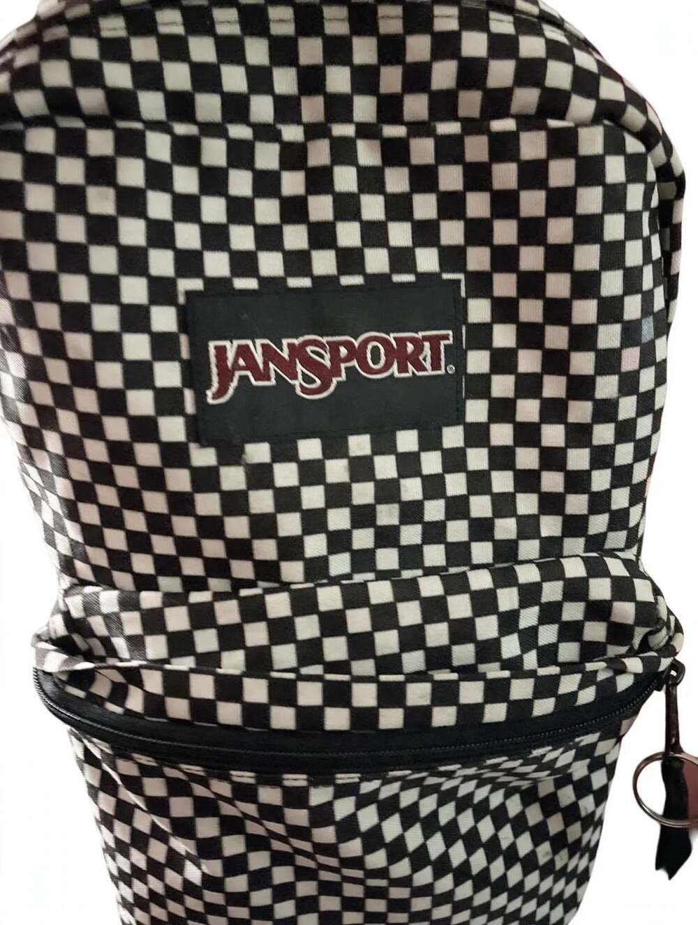 JanSport SuperBreak Backpack Black and White Checkerboard Print